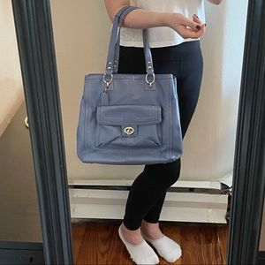 Coach Penelope Leather Tote Blue
